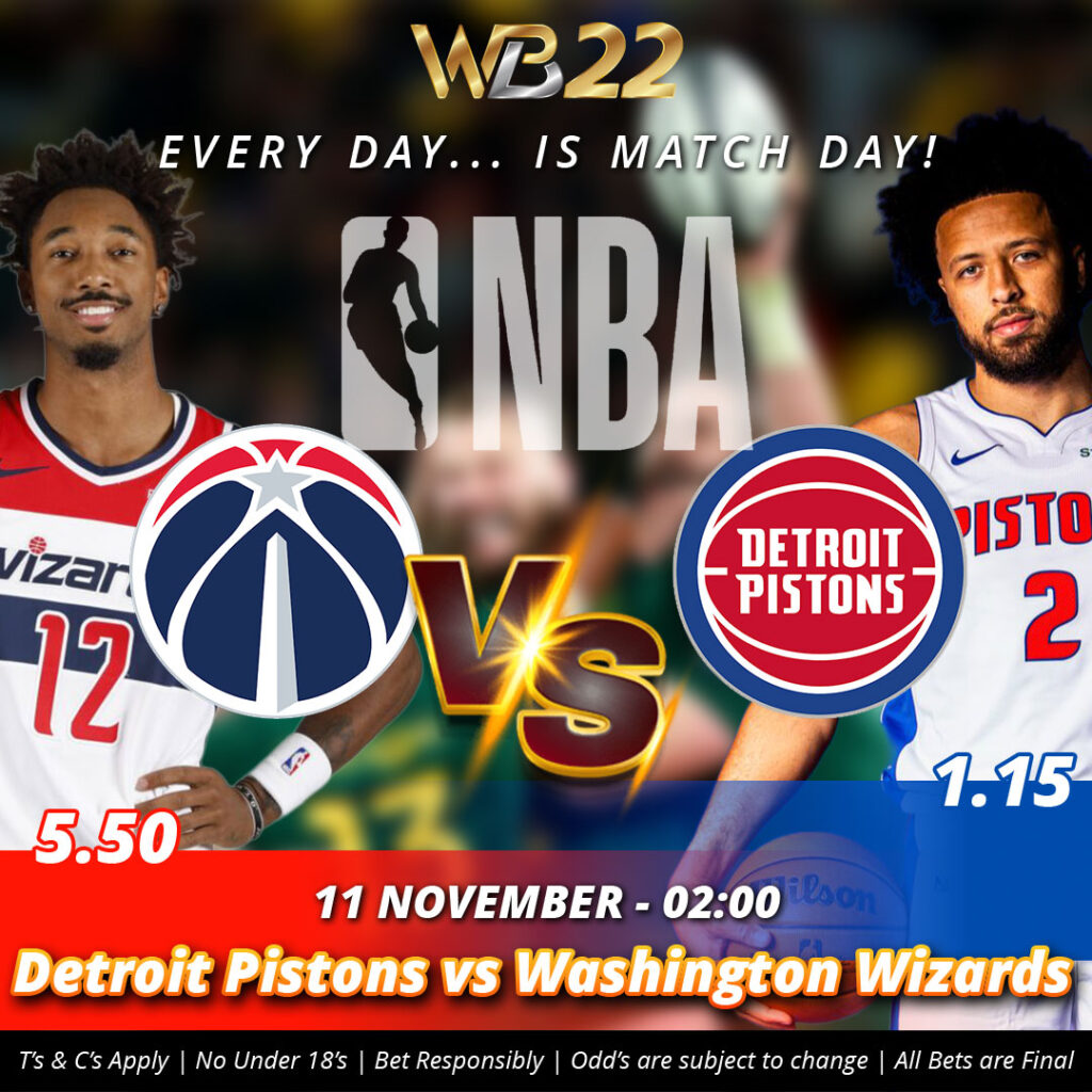 Sportsbook & Igaming Portfolio 11 nov pistons wizards
