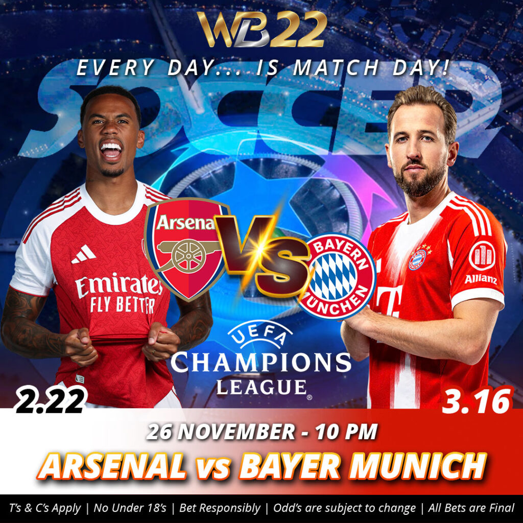 Sportsbook & Igaming Portfolio 25 nov arsenal bayer